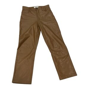 Abercrombie & Fitch Faux Leather Brown Straight Leg Pants NWOT